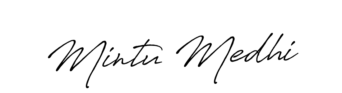 Create a beautiful signature design for name Mintu Medhi. With this signature (Antro_Vectra_Bolder) fonts, you can make a handwritten signature for free. Mintu Medhi signature style 7 images and pictures png