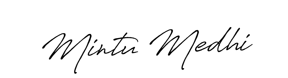 Create a beautiful signature design for name Mintu Medhi. With this signature (Antro_Vectra_Bolder) fonts, you can make a handwritten signature for free. Mintu Medhi signature style 7 images and pictures png