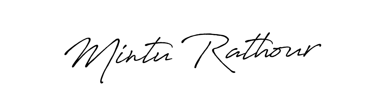 How to make Mintu Rathour name signature. Use Antro_Vectra_Bolder style for creating short signs online. This is the latest handwritten sign. Mintu Rathour signature style 7 images and pictures png
