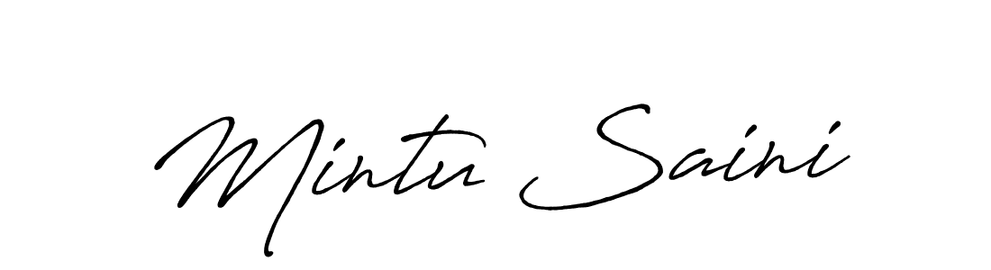 Similarly Antro_Vectra_Bolder is the best handwritten signature design. Signature creator online .You can use it as an online autograph creator for name Mintu Saini. Mintu Saini signature style 7 images and pictures png