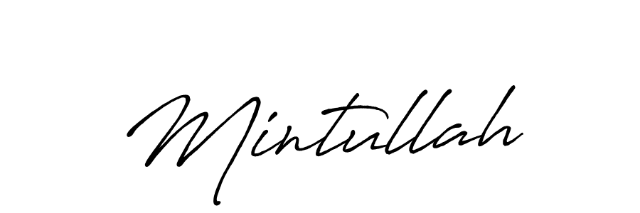 Create a beautiful signature design for name Mintullah. With this signature (Antro_Vectra_Bolder) fonts, you can make a handwritten signature for free. Mintullah signature style 7 images and pictures png