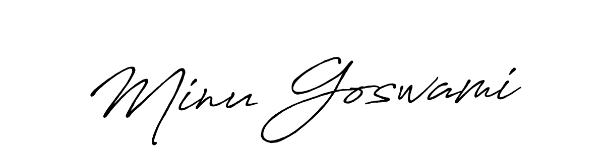 How to make Minu Goswami signature? Antro_Vectra_Bolder is a professional autograph style. Create handwritten signature for Minu Goswami name. Minu Goswami signature style 7 images and pictures png