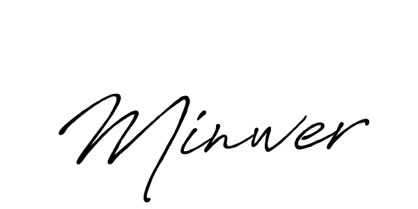Create a beautiful signature design for name Minwer. With this signature (Antro_Vectra_Bolder) fonts, you can make a handwritten signature for free. Minwer signature style 7 images and pictures png
