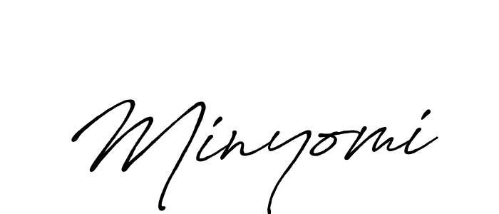 Also we have Minyomi name is the best signature style. Create professional handwritten signature collection using Antro_Vectra_Bolder autograph style. Minyomi signature style 7 images and pictures png