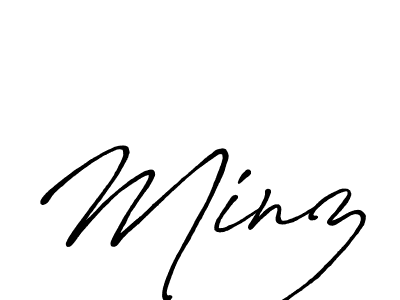 Make a beautiful signature design for name Minz. With this signature (Antro_Vectra_Bolder) style, you can create a handwritten signature for free. Minz signature style 7 images and pictures png