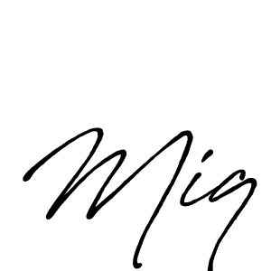 Miq stylish signature style. Best Handwritten Sign (Antro_Vectra_Bolder) for my name. Handwritten Signature Collection Ideas for my name Miq. Miq signature style 7 images and pictures png