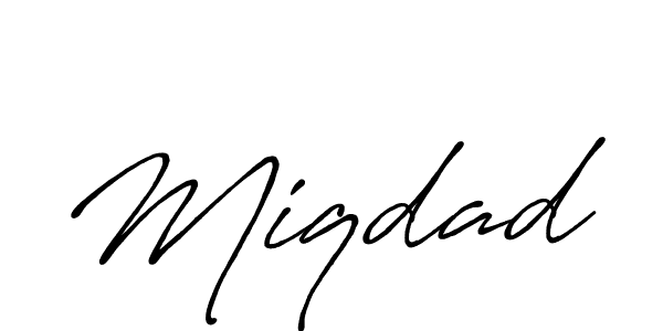 Use a signature maker to create a handwritten signature online. With this signature software, you can design (Antro_Vectra_Bolder) your own signature for name Miqdad. Miqdad signature style 7 images and pictures png
