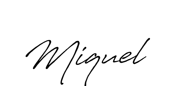 How to make Miquel name signature. Use Antro_Vectra_Bolder style for creating short signs online. This is the latest handwritten sign. Miquel signature style 7 images and pictures png