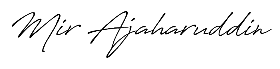 Transform the name Mir Ajaharuddin into a signature masterpiece using Antro_Vectra_Bolder font. Ideal for photographers, artists, and creators looking for watermarks. Mir Ajaharuddin signature style 7 images and pictures png