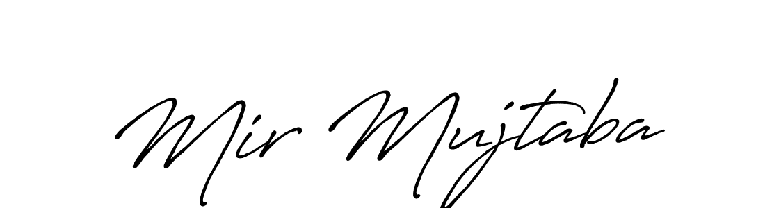 Use a signature maker to create a handwritten signature online. With this signature software, you can design (Antro_Vectra_Bolder) your own signature for name Mir Mujtaba. Mir Mujtaba signature style 7 images and pictures png