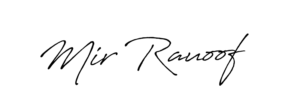 It looks lik you need a new signature style for name Mir Rauoof. Design unique handwritten (Antro_Vectra_Bolder) signature with our free signature maker in just a few clicks. Mir Rauoof signature style 7 images and pictures png