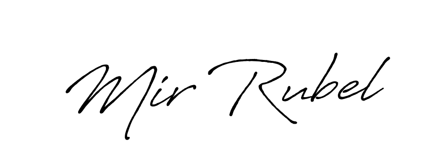 How to make Mir Rubel name signature. Use Antro_Vectra_Bolder style for creating short signs online. This is the latest handwritten sign. Mir Rubel signature style 7 images and pictures png