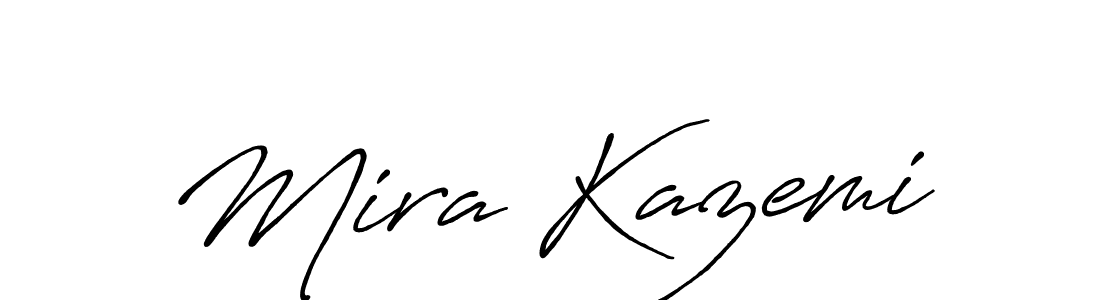 Make a beautiful signature design for name Mira Kazemi. With this signature (Antro_Vectra_Bolder) style, you can create a handwritten signature for free. Mira Kazemi signature style 7 images and pictures png