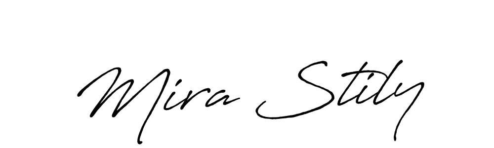 How to make Mira Stily signature? Antro_Vectra_Bolder is a professional autograph style. Create handwritten signature for Mira Stily name. Mira Stily signature style 7 images and pictures png