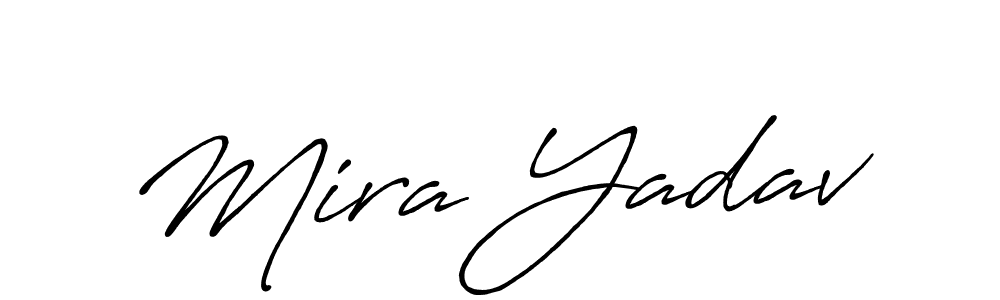 Mira Yadav stylish signature style. Best Handwritten Sign (Antro_Vectra_Bolder) for my name. Handwritten Signature Collection Ideas for my name Mira Yadav. Mira Yadav signature style 7 images and pictures png