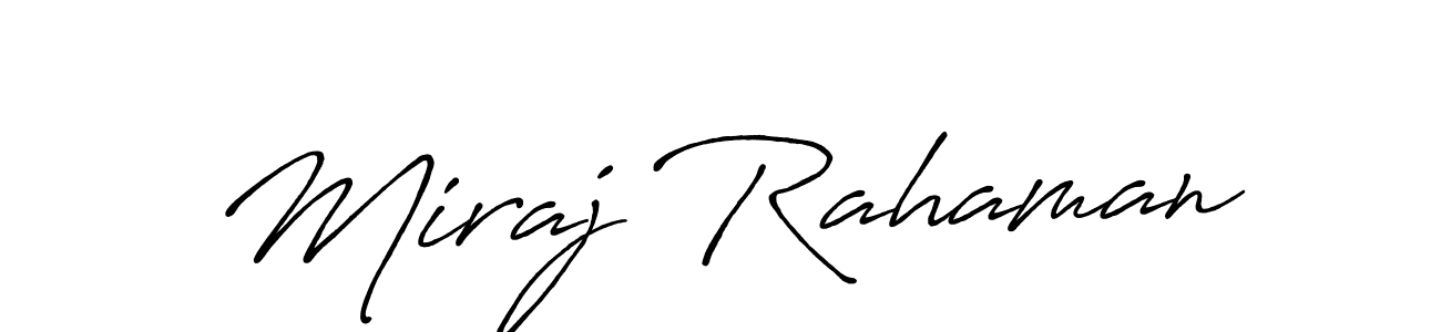 Make a beautiful signature design for name Miraj Rahaman. With this signature (Antro_Vectra_Bolder) style, you can create a handwritten signature for free. Miraj Rahaman signature style 7 images and pictures png