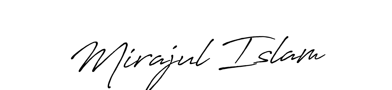 Create a beautiful signature design for name Mirajul Islam. With this signature (Antro_Vectra_Bolder) fonts, you can make a handwritten signature for free. Mirajul Islam signature style 7 images and pictures png