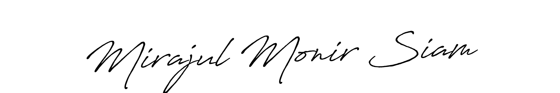 How to make Mirajul Monir Siam name signature. Use Antro_Vectra_Bolder style for creating short signs online. This is the latest handwritten sign. Mirajul Monir Siam signature style 7 images and pictures png