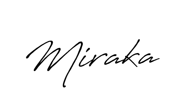 How to make Miraka name signature. Use Antro_Vectra_Bolder style for creating short signs online. This is the latest handwritten sign. Miraka signature style 7 images and pictures png