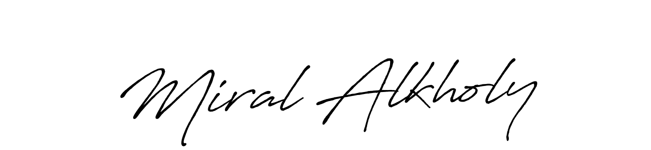 You should practise on your own different ways (Antro_Vectra_Bolder) to write your name (Miral Alkholy) in signature. don't let someone else do it for you. Miral Alkholy signature style 7 images and pictures png