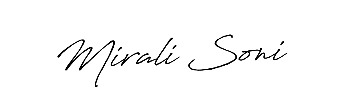 Use a signature maker to create a handwritten signature online. With this signature software, you can design (Antro_Vectra_Bolder) your own signature for name Mirali Soni. Mirali Soni signature style 7 images and pictures png