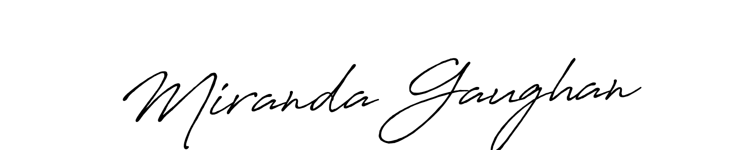 The best way (Antro_Vectra_Bolder) to make a short signature is to pick only two or three words in your name. The name Miranda Gaughan include a total of six letters. For converting this name. Miranda Gaughan signature style 7 images and pictures png