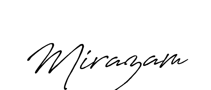 Use a signature maker to create a handwritten signature online. With this signature software, you can design (Antro_Vectra_Bolder) your own signature for name Mirazam. Mirazam signature style 7 images and pictures png