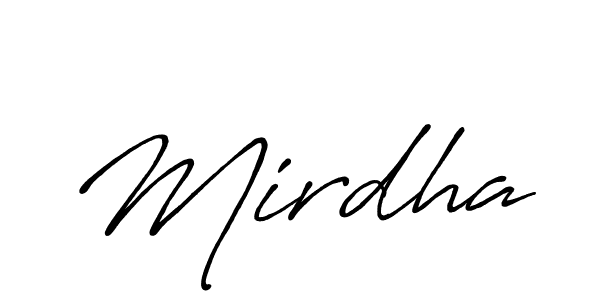 It looks lik you need a new signature style for name Mirdha. Design unique handwritten (Antro_Vectra_Bolder) signature with our free signature maker in just a few clicks. Mirdha signature style 7 images and pictures png