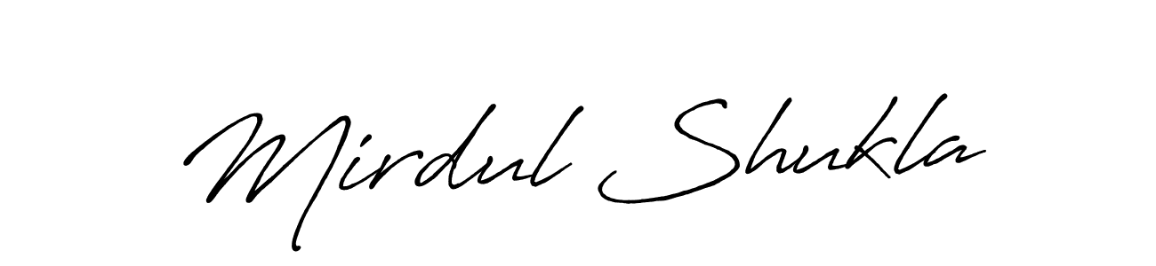 The best way (Antro_Vectra_Bolder) to make a short signature is to pick only two or three words in your name. The name Mirdul Shukla include a total of six letters. For converting this name. Mirdul Shukla signature style 7 images and pictures png