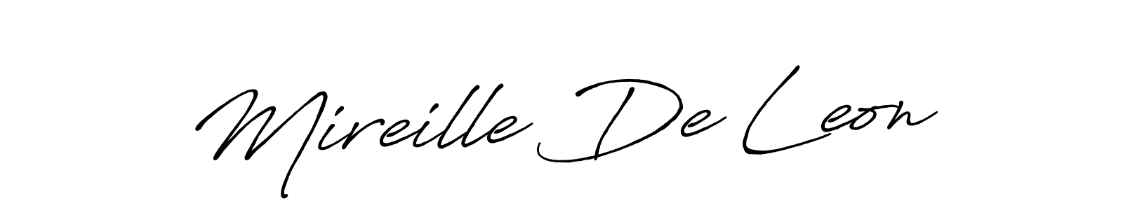 How to make Mireille De Leon name signature. Use Antro_Vectra_Bolder style for creating short signs online. This is the latest handwritten sign. Mireille De Leon signature style 7 images and pictures png