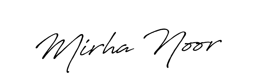 Make a beautiful signature design for name Mirha Noor. With this signature (Antro_Vectra_Bolder) style, you can create a handwritten signature for free. Mirha Noor signature style 7 images and pictures png