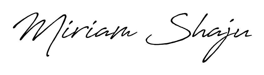 Explore multiple handwriting variations for Miriam Shaju including this stunning Antro_Vectra_Bolder design. Free to use across all platforms. Miriam Shaju signature style 7 images and pictures png