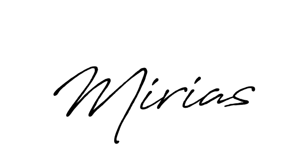 Use a signature maker to create a handwritten signature online. With this signature software, you can design (Antro_Vectra_Bolder) your own signature for name Mirias. Mirias signature style 7 images and pictures png