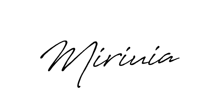 Use a signature maker to create a handwritten signature online. With this signature software, you can design (Antro_Vectra_Bolder) your own signature for name Miriuia. Miriuia signature style 7 images and pictures png