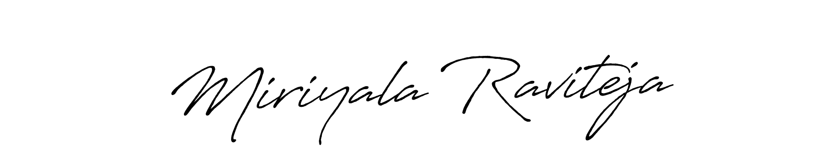 Make a beautiful signature design for name Miriyala Raviteja. With this signature (Antro_Vectra_Bolder) style, you can create a handwritten signature for free. Miriyala Raviteja signature style 7 images and pictures png