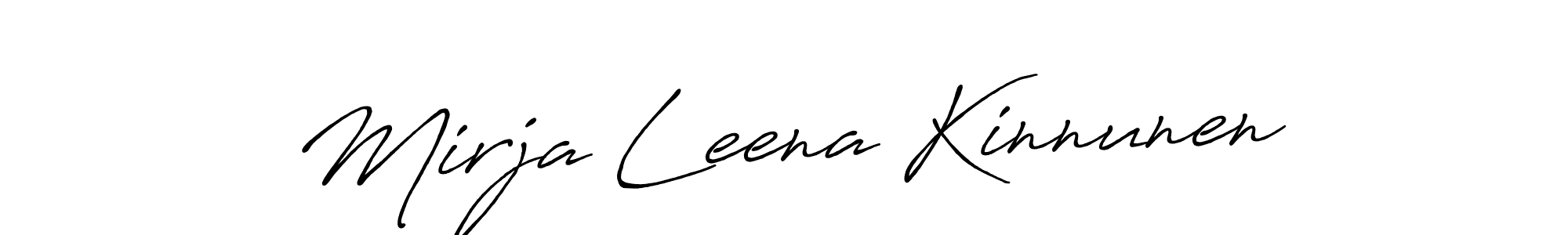 if you are searching for the best signature style for your name Mirja Leena Kinnunen. so please give up your signature search. here we have designed multiple signature styles  using Antro_Vectra_Bolder. Mirja Leena Kinnunen signature style 7 images and pictures png