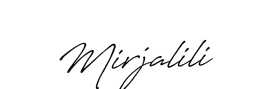 How to make Mirjalili signature? Antro_Vectra_Bolder is a professional autograph style. Create handwritten signature for Mirjalili name. Mirjalili signature style 7 images and pictures png