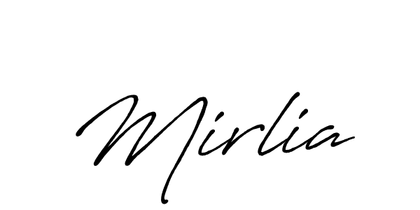 Use a signature maker to create a handwritten signature online. With this signature software, you can design (Antro_Vectra_Bolder) your own signature for name Mirlia. Mirlia signature style 7 images and pictures png