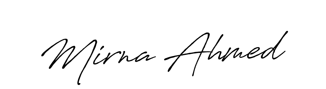 Use a signature maker to create a handwritten signature online. With this signature software, you can design (Antro_Vectra_Bolder) your own signature for name Mirna Ahmed. Mirna Ahmed signature style 7 images and pictures png
