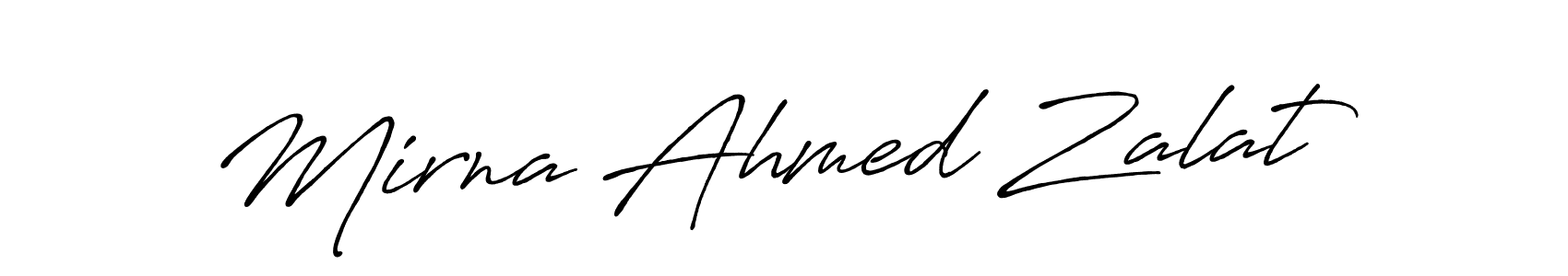 Mirna Ahmed Zalat stylish signature style. Best Handwritten Sign (Antro_Vectra_Bolder) for my name. Handwritten Signature Collection Ideas for my name Mirna Ahmed Zalat. Mirna Ahmed Zalat signature style 7 images and pictures png