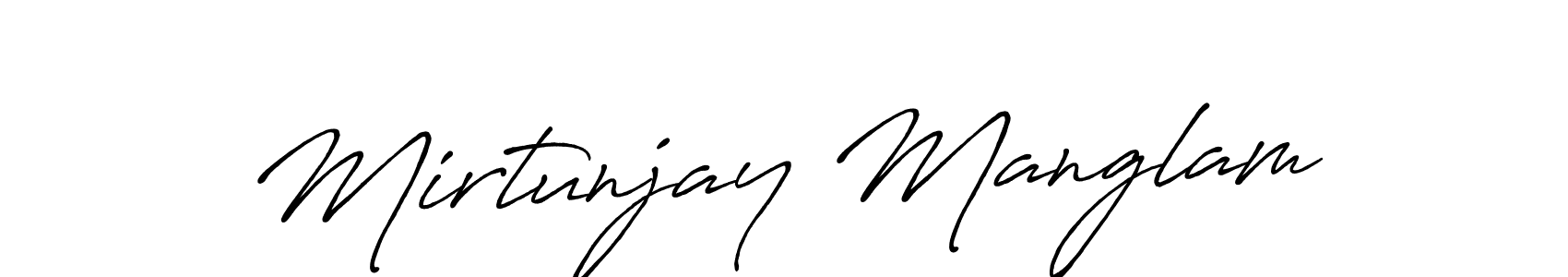 Use a signature maker to create a handwritten signature online. With this signature software, you can design (Antro_Vectra_Bolder) your own signature for name Mirtunjay Manglam. Mirtunjay Manglam signature style 7 images and pictures png