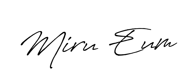 Make a beautiful signature design for name Miru Eum. With this signature (Antro_Vectra_Bolder) style, you can create a handwritten signature for free. Miru Eum signature style 7 images and pictures png