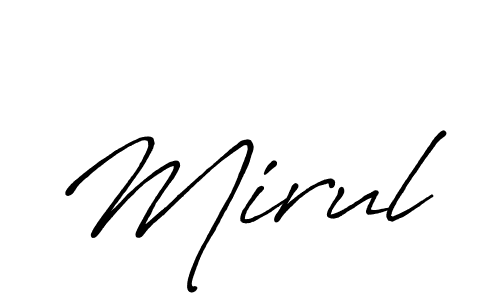 Make a beautiful signature design for name Mirul. With this signature (Antro_Vectra_Bolder) style, you can create a handwritten signature for free. Mirul signature style 7 images and pictures png