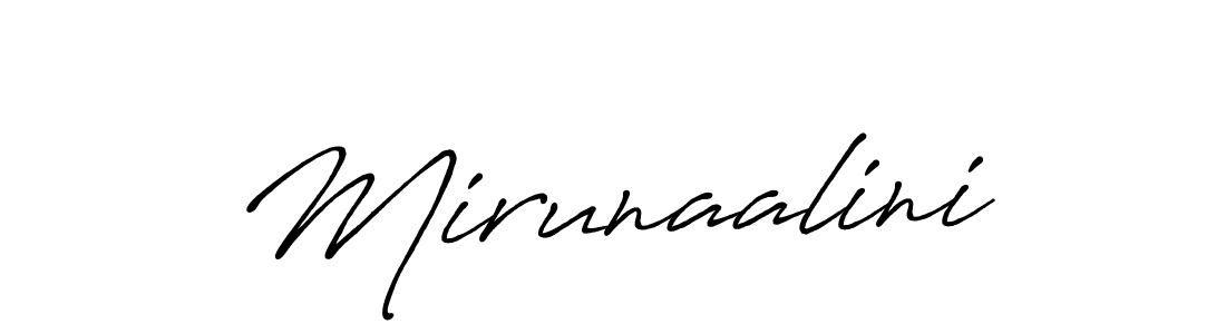 Use a signature maker to create a handwritten signature online. With this signature software, you can design (Antro_Vectra_Bolder) your own signature for name Mirunaalini. Mirunaalini signature style 7 images and pictures png