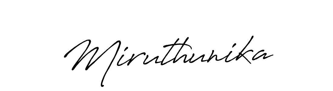 Miruthunika stylish signature style. Best Handwritten Sign (Antro_Vectra_Bolder) for my name. Handwritten Signature Collection Ideas for my name Miruthunika. Miruthunika signature style 7 images and pictures png