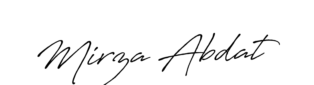 Make a beautiful signature design for name Mirza Abdat. With this signature (Antro_Vectra_Bolder) style, you can create a handwritten signature for free. Mirza Abdat signature style 7 images and pictures png