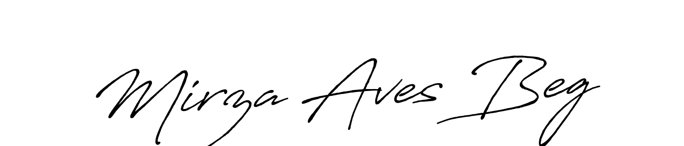 Make a beautiful signature design for name Mirza Aves Beg. With this signature (Antro_Vectra_Bolder) style, you can create a handwritten signature for free. Mirza Aves Beg signature style 7 images and pictures png