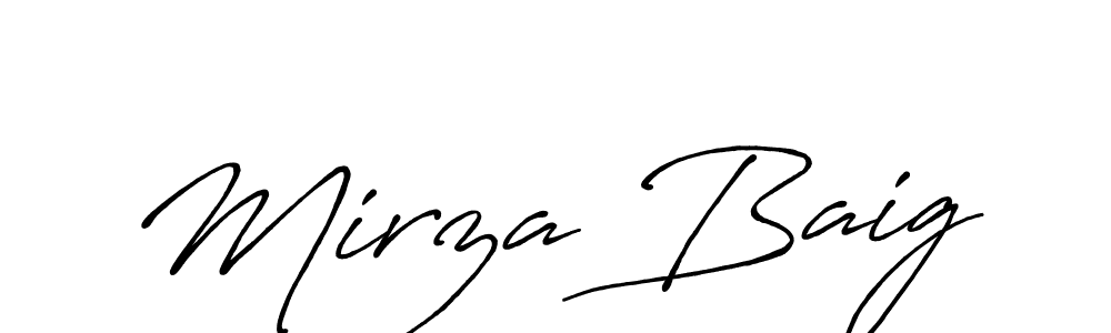 How to make Mirza Baig signature? Antro_Vectra_Bolder is a professional autograph style. Create handwritten signature for Mirza Baig name. Mirza Baig signature style 7 images and pictures png