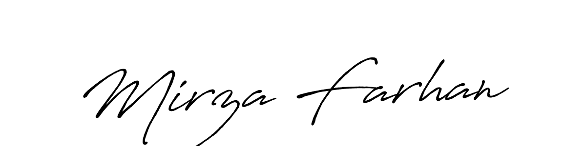 The best way (Antro_Vectra_Bolder) to make a short signature is to pick only two or three words in your name. The name Mirza Farhan include a total of six letters. For converting this name. Mirza Farhan signature style 7 images and pictures png