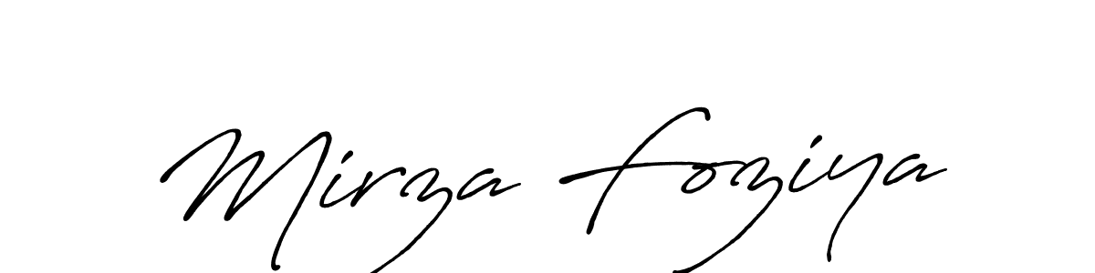 Create a beautiful signature design for name Mirza Foziya. With this signature (Antro_Vectra_Bolder) fonts, you can make a handwritten signature for free. Mirza Foziya signature style 7 images and pictures png